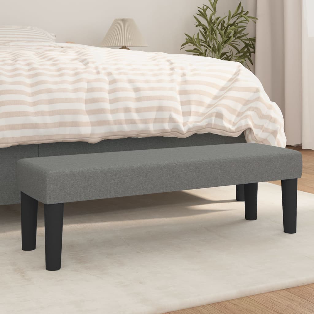 Polstret bænk i stof - 100 × 30 × 30 cm, mørkegrå