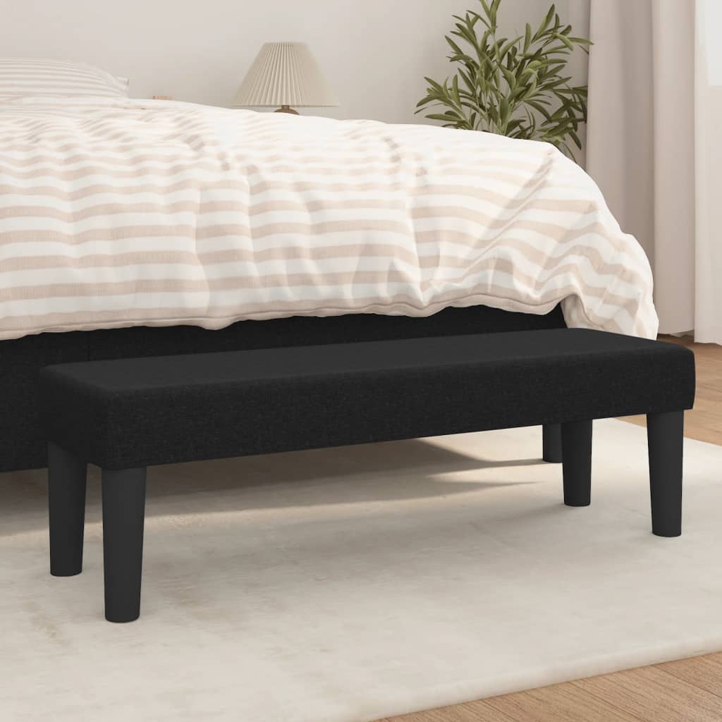bænk 100x30x30 cm stof sort billede
