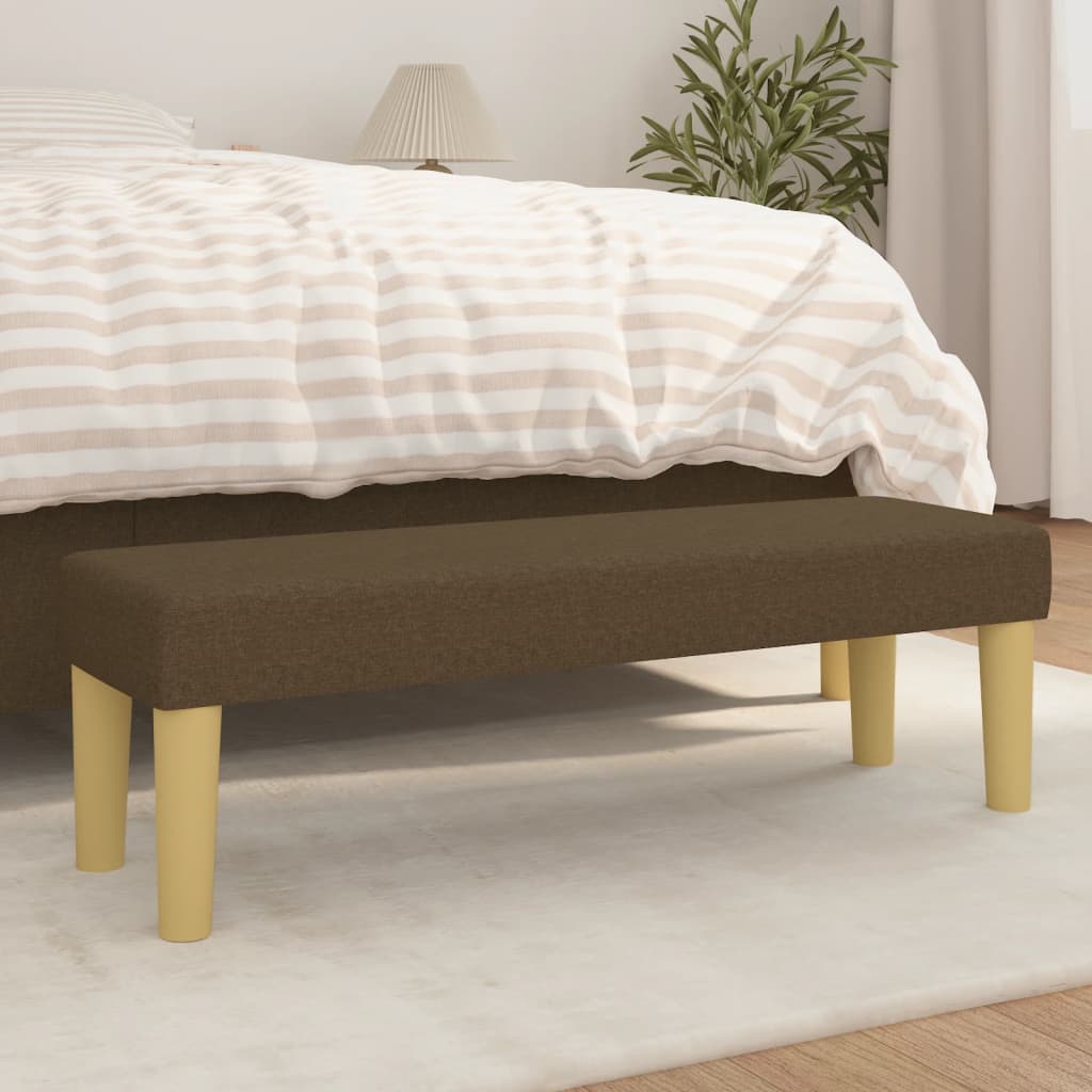bænk 100x30x30 cm stof mørkebrun billede