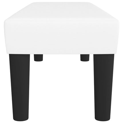 bænk 100x30x30 cm kunstlæder hvid