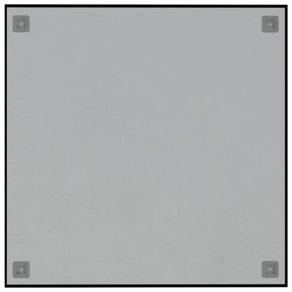 væghængt magnettavle 60x60 cm hærdet glas sort