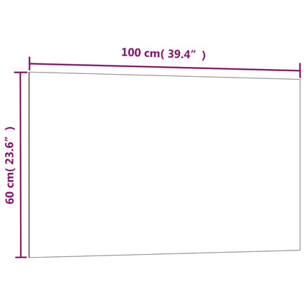 væghængt magnettavle 100x60 cm hærdet glas sort
