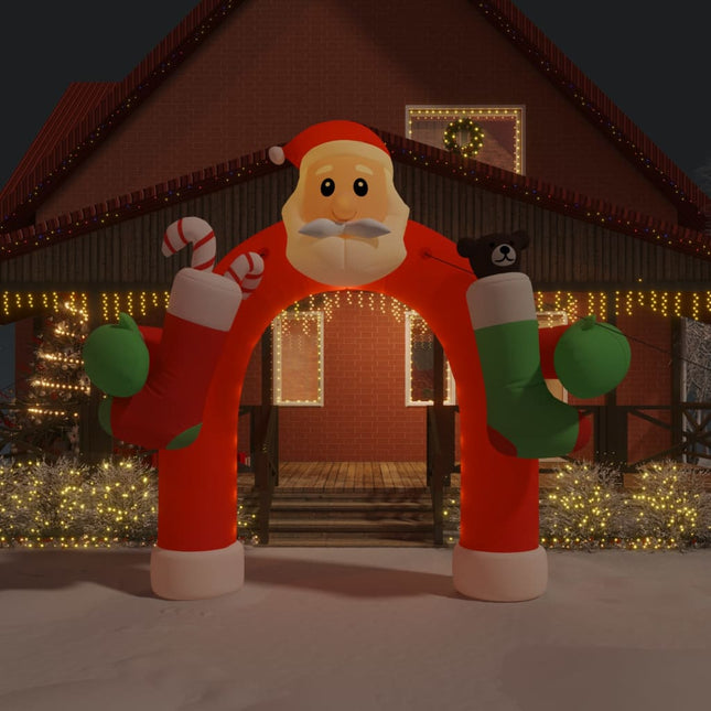 oppustelig juleport med LED'er 320 cm