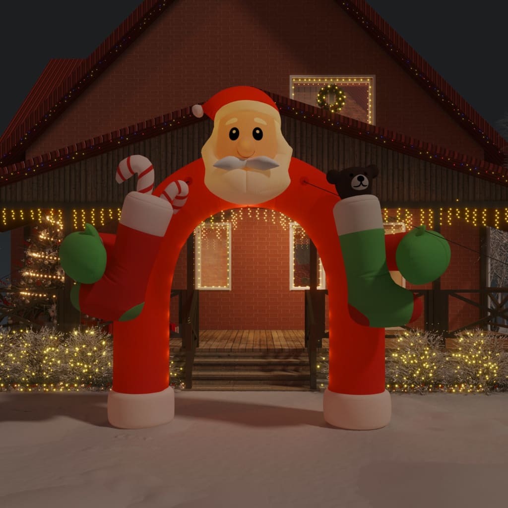 oppustelig juleport med LED'er 320 cm