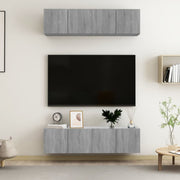 tv-skabe til væg 4 stk. 60x30x30 cm konstrueret træ grå sonoma