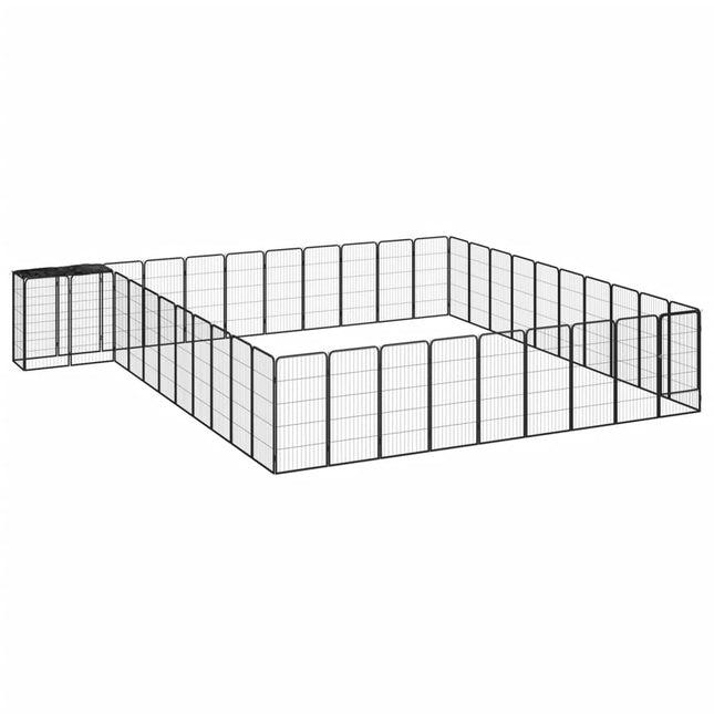 42-panels hundegård 50x100 cm pulverlakeret stål sort