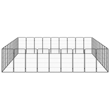 40-panels hundegård 50x100 cm pulverlakeret stål sort