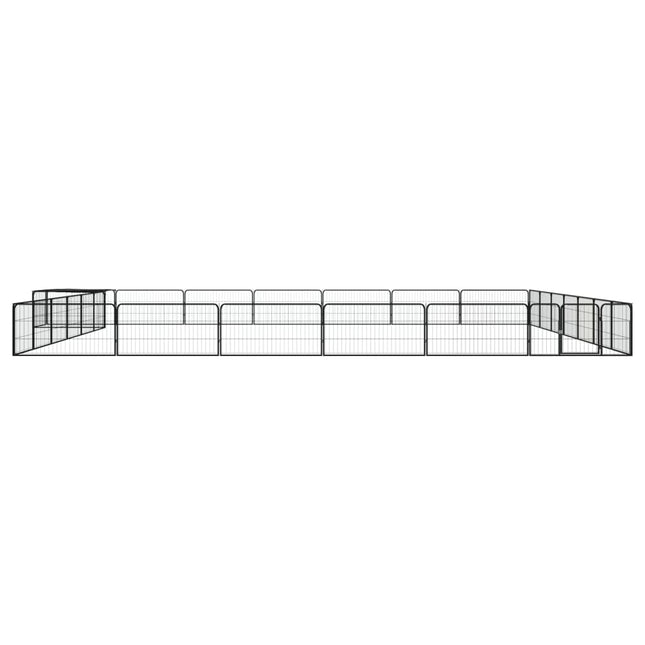 28-panels hundegård 100x50 cm pulverlakeret stål sort