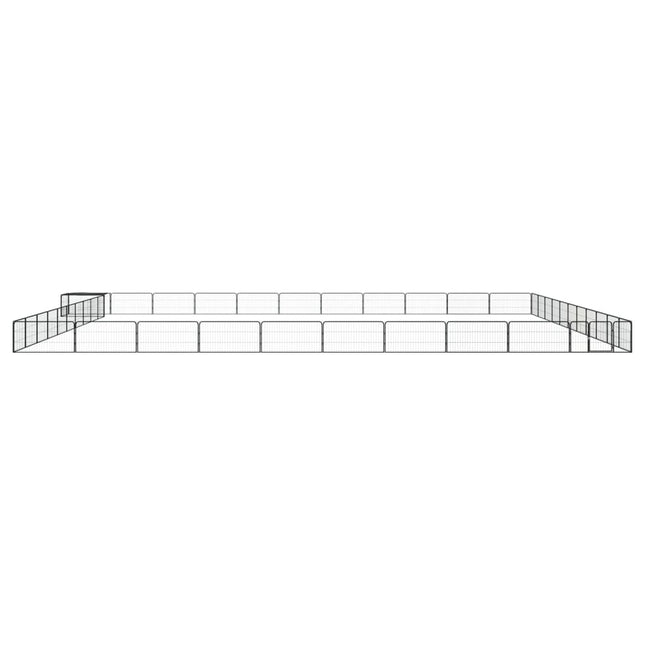 44-panels hundegård 100x50 cm pulverlakeret stål sort