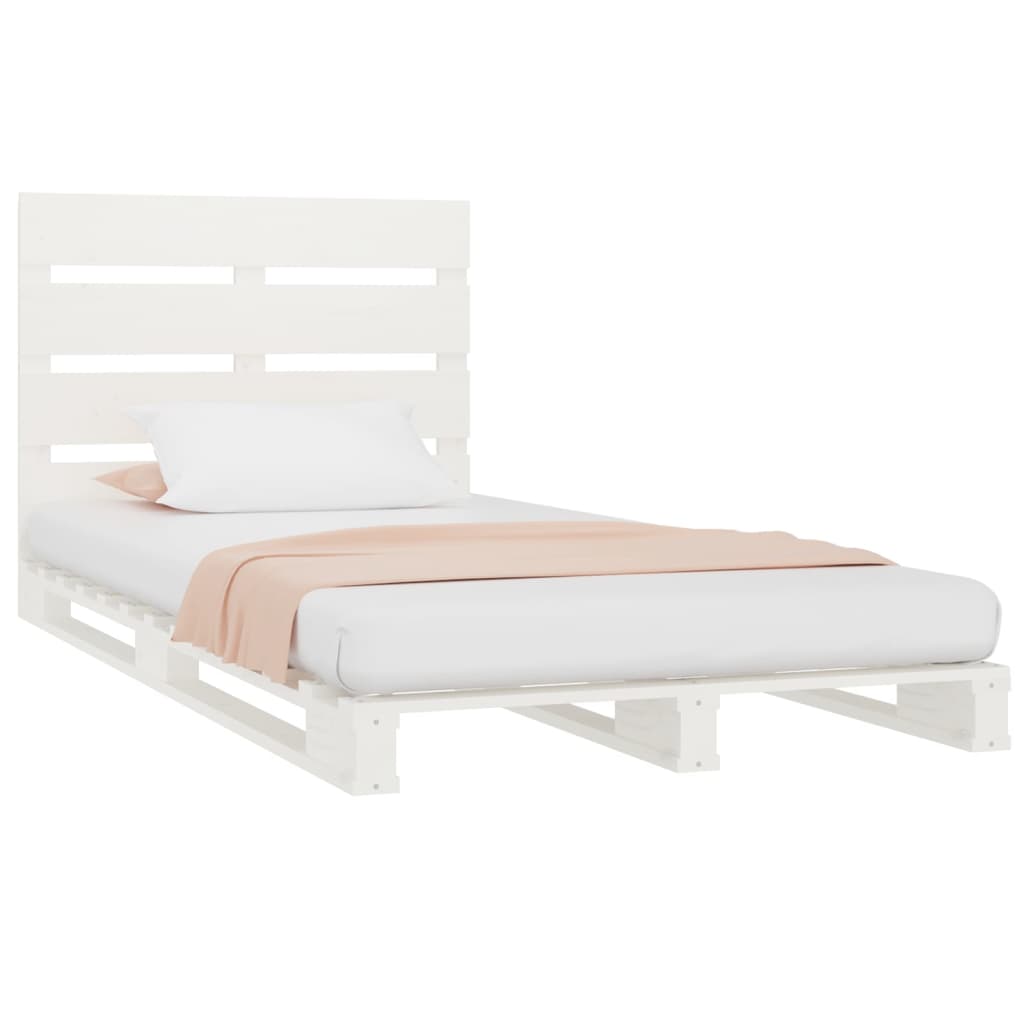 sengeramme uden madras 90x200 cm massivt fyrretræ hvid