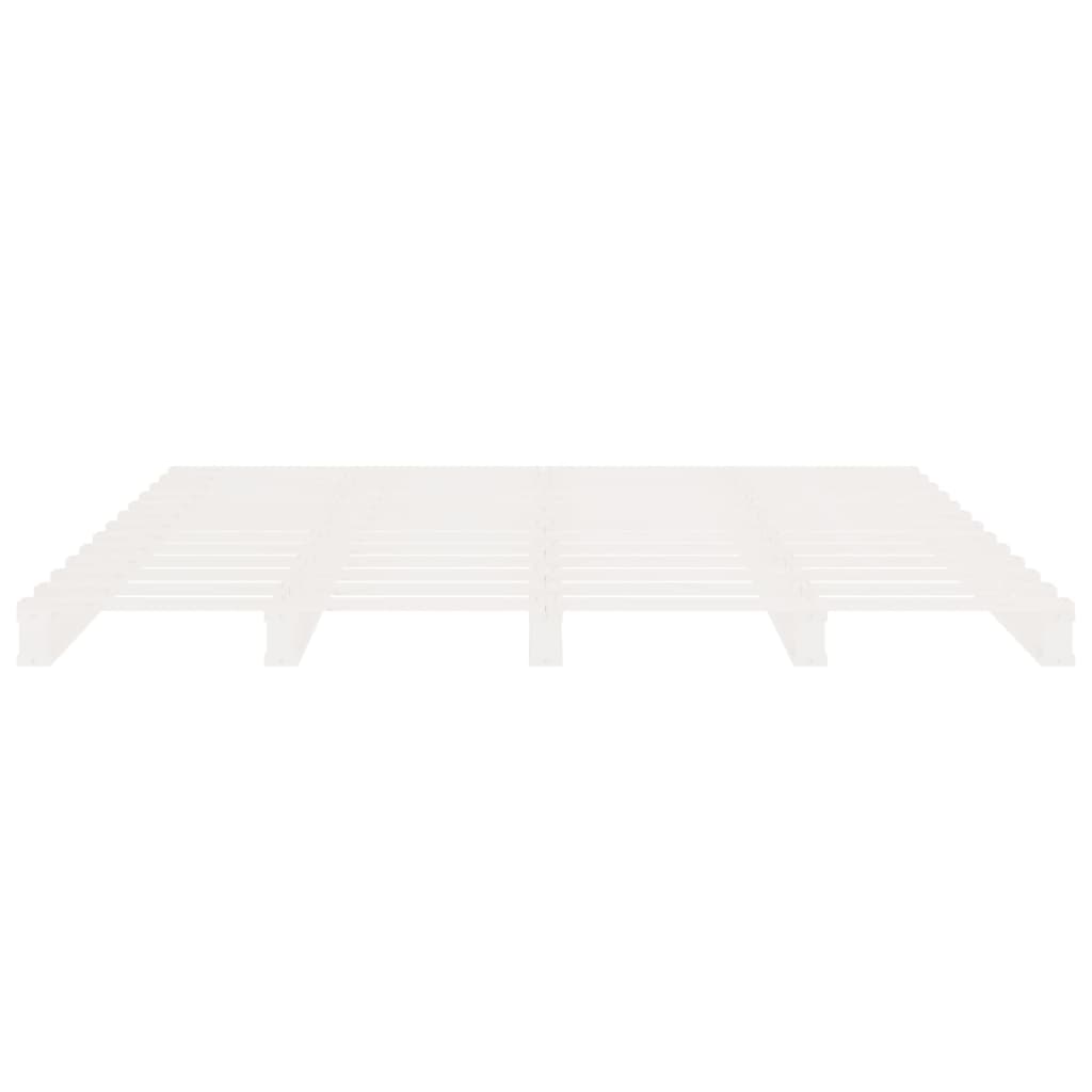 sengeramme uden madras 140x200 cm massivt fyrretræ hvid