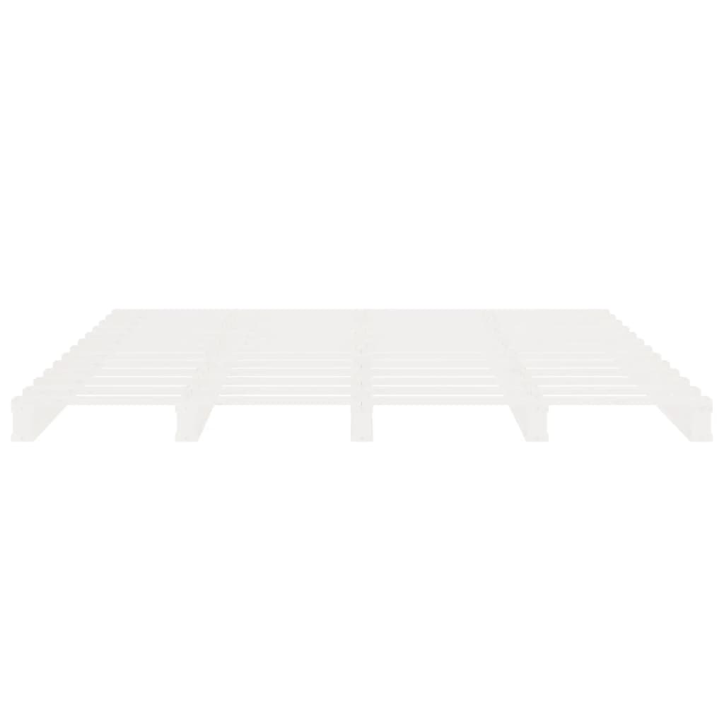 sengeramme uden madras 160x200 cm massivt fyrretræ hvid