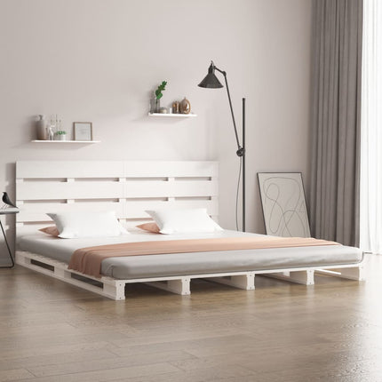 sengeramme uden madras 160x200 cm massivt fyrretræ hvid