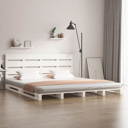 sengeramme uden madras 180x200 cm massivt fyrretræ hvid