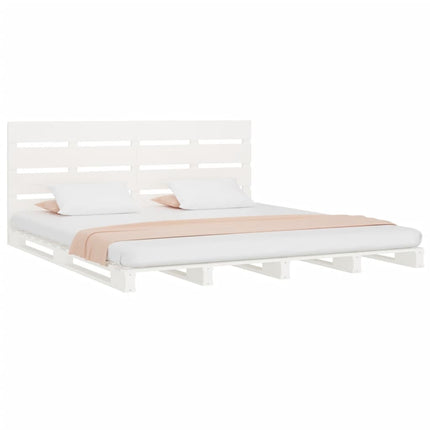 sengeramme uden madras 200x200 cm massivt fyrretræ hvid