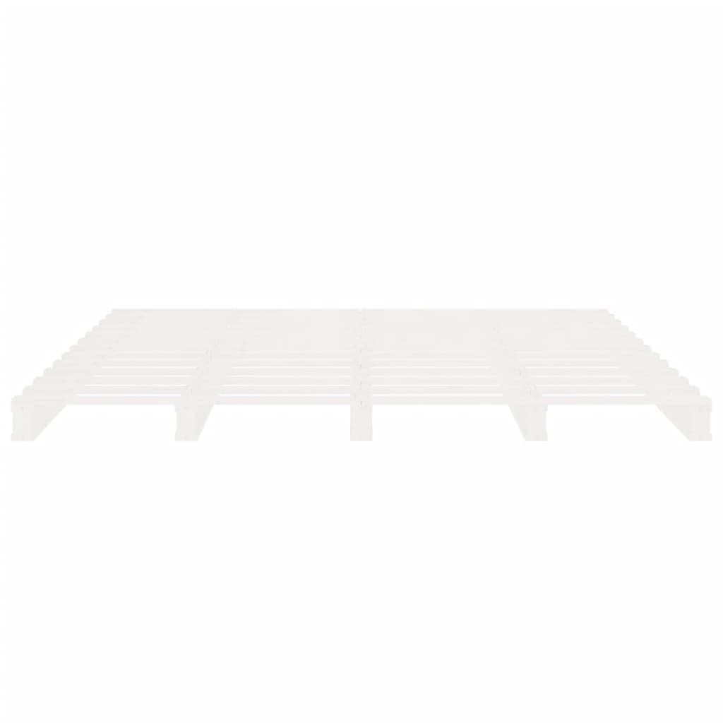 sengeramme uden madras 200x200 cm massivt fyrretræ hvid