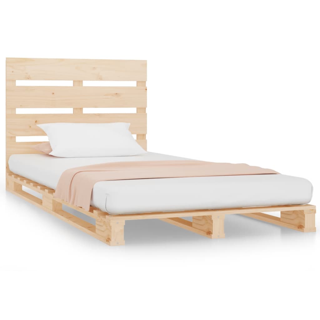 sengeramme uden madras 75x190 cm massivt fyrretræ