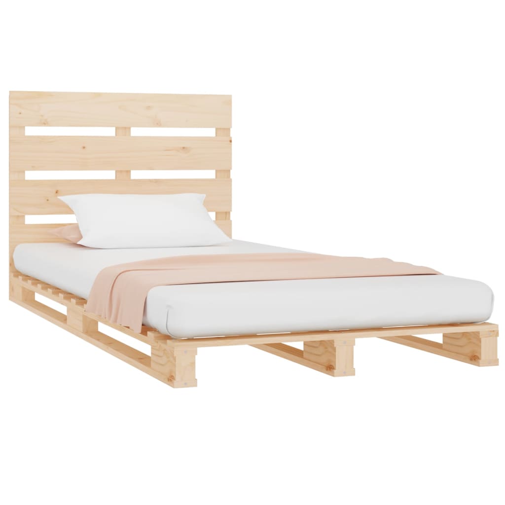 sengeramme uden madras 75x190 cm massivt fyrretræ