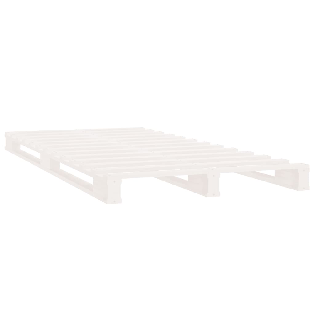 sengeramme uden madras 75x190 cm massivt fyrretræ hvid