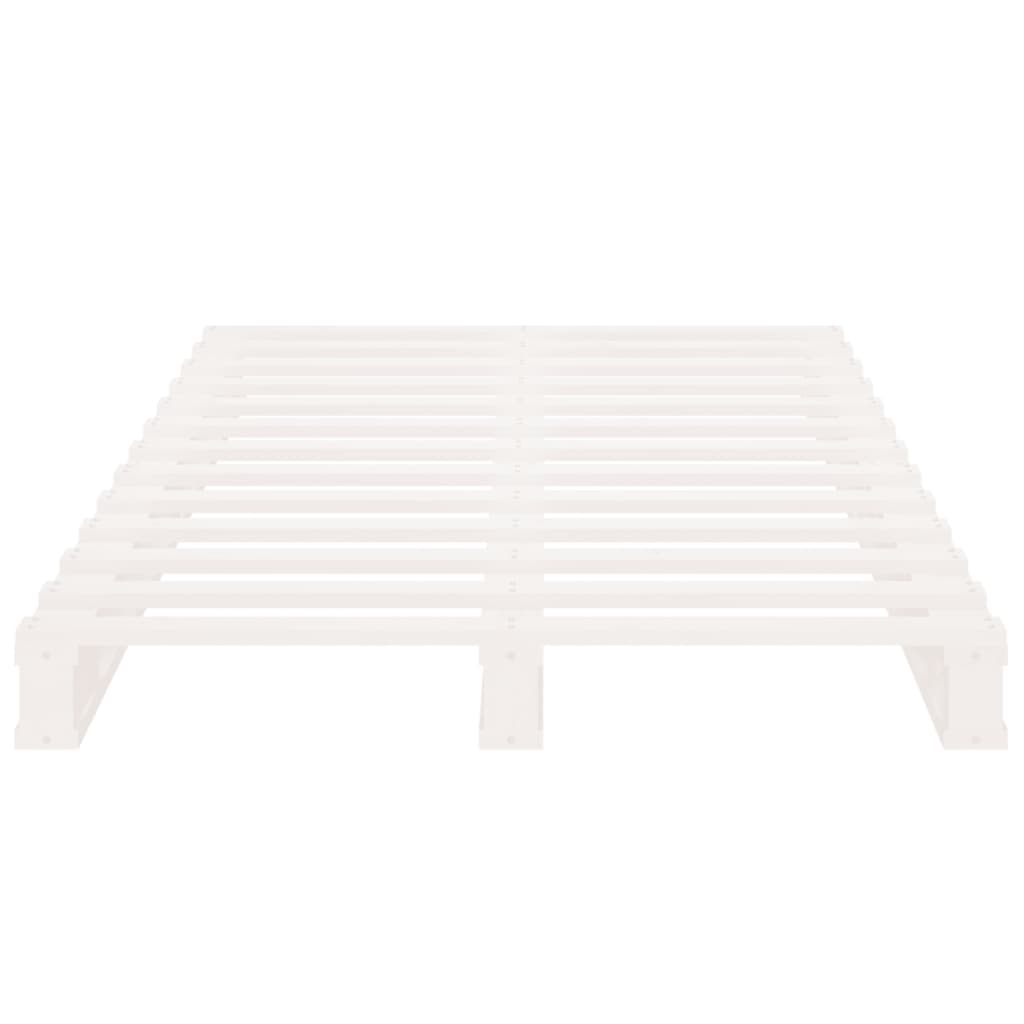 sengeramme uden madras 75x190 cm massivt fyrretræ hvid