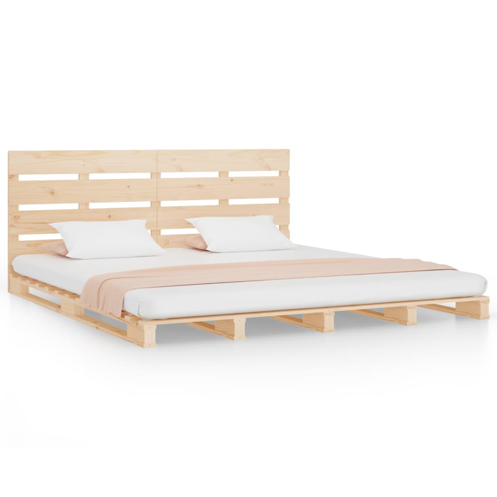 sengeramme uden madras 135x190 cm massivt fyrretræ hvid