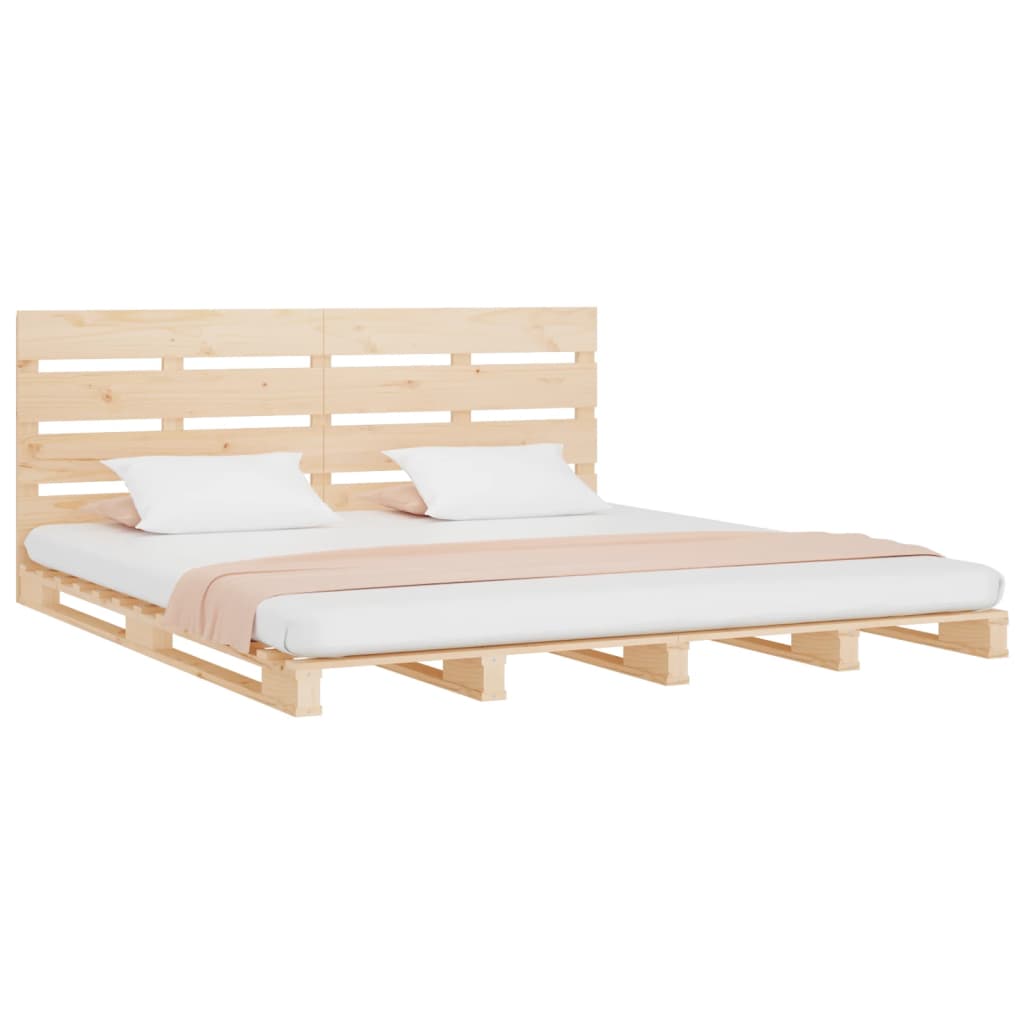 sengeramme uden madras 135x190 cm massivt fyrretræ hvid
