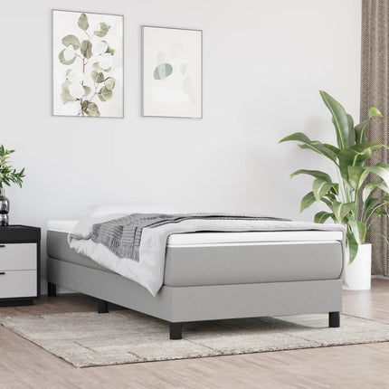 springmadras med pocketfjedre medium 80x200x20 cm stof lysegrå