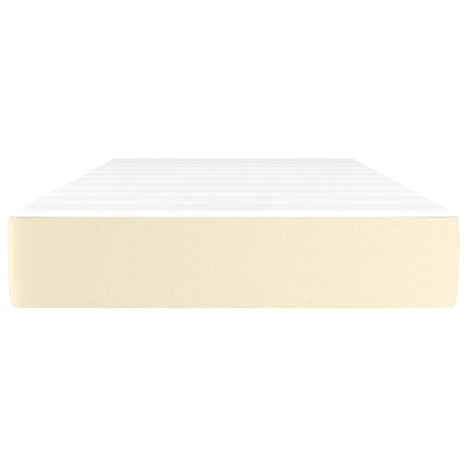 springmadras med pocketfjedre medium 80x200x20 cm kunstlæder creme