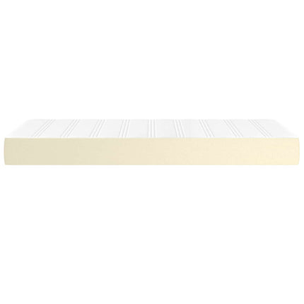 springmadras med pocketfjedre medium 80x200x20 cm kunstlæder creme