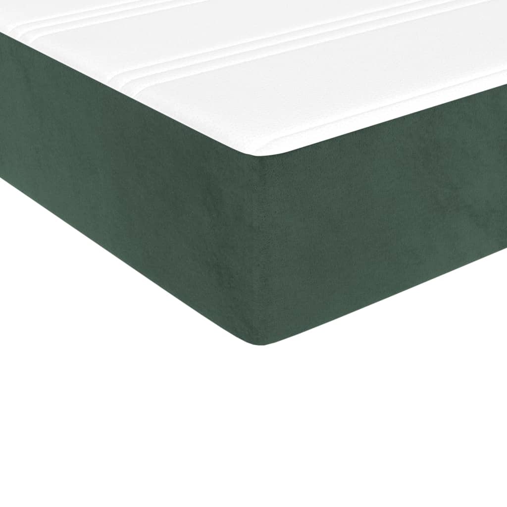 springmadras med pocketfjedre medium 80x200x20 cm fløjl mørkegrøn