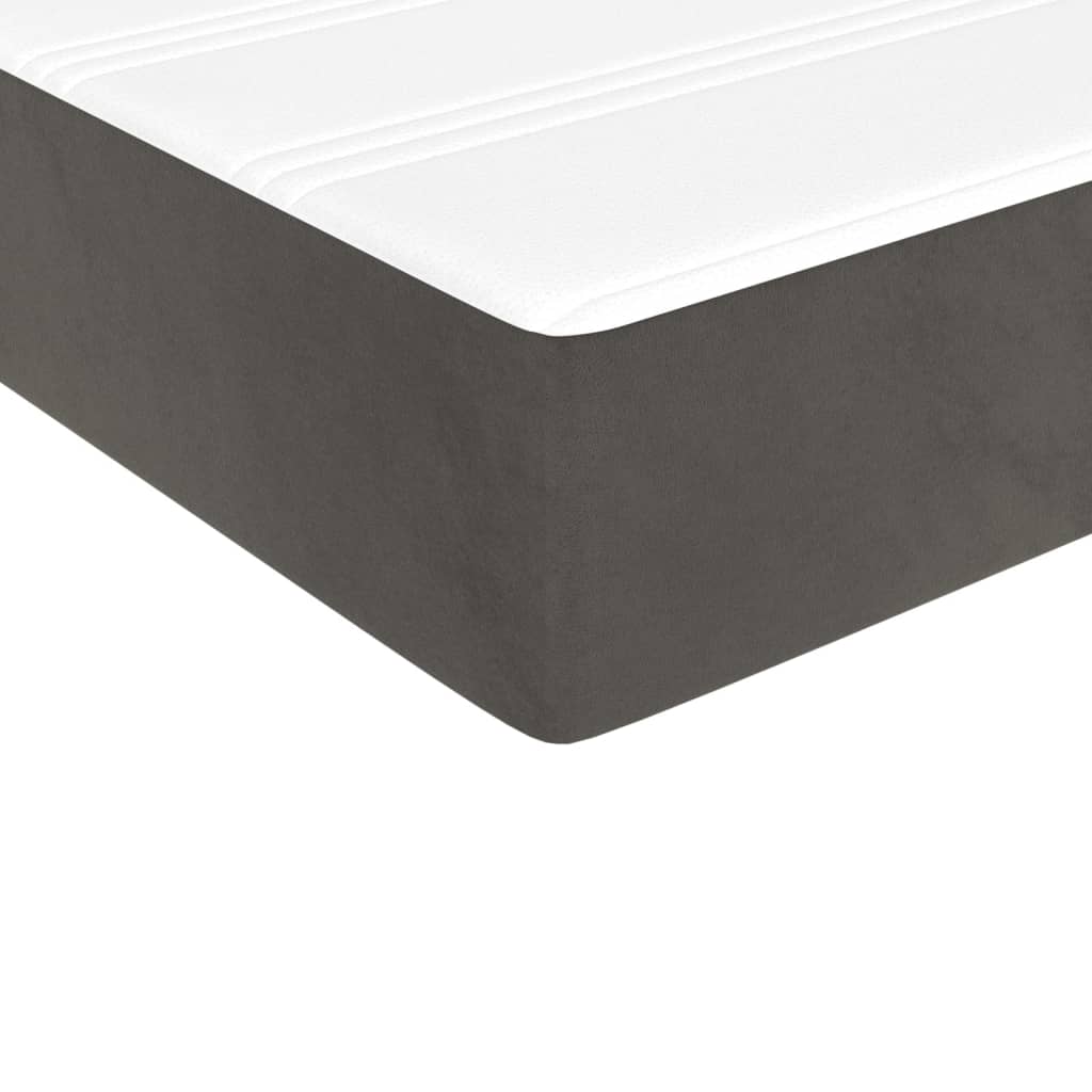 springmadras med pocketfjedre medium 90x190x20 cm fløjl mørkegrå