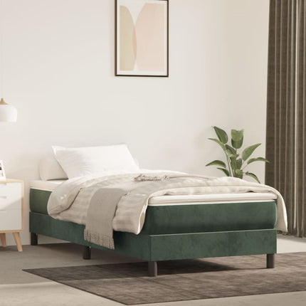 springmadras med pocketfjedre medium 90x190x20 cm fløjl mørkegrøn