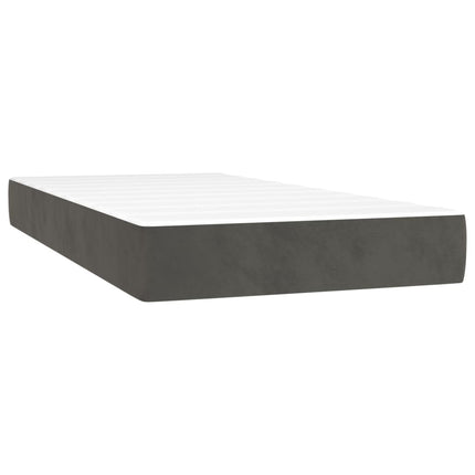 springmadras med pocketfjedre medium 90x200x20 cm fløjl mørkegrå
