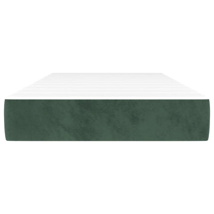 springmadras med pocketfjedre medium 90x200x20 cm fløjl mørkegrøn