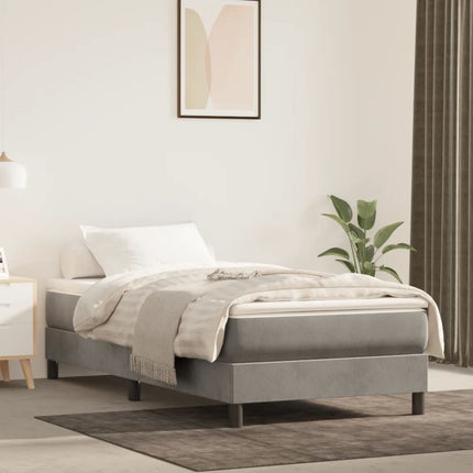 springmadras med pocketfjedre medium 100x200x20 cm fløjl lysegrå