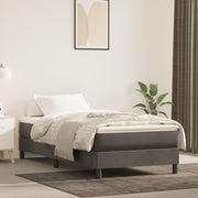 springmadras med pocketfjedre medium 100x200x20 cm fløjl mørkegrå