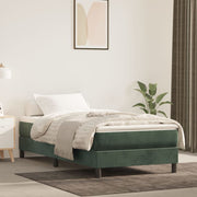 springmadras med pocketfjedre medium 100x200x20 cm fløjl mørkegrøn