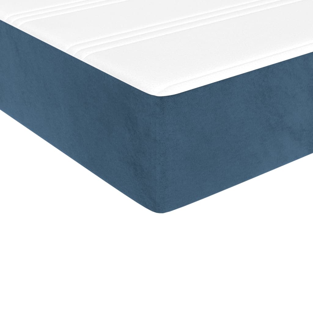 springmadras med pocketfjedre medium 100x200x20 cm fløjl mørkeblå