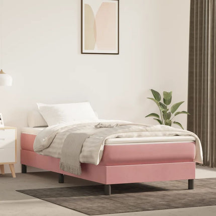 springmadras med pocketfjedre medium 100x200x20 cm fløjl lyserød