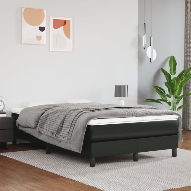 springmadras med pocketfjedre medium 120x200x20 cm kunstlæder sort