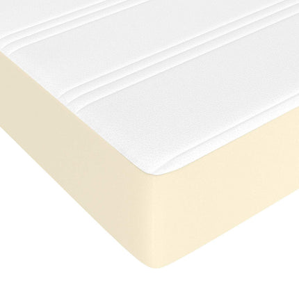springmadras med pocketfjedre medium 120x200x20 cm kunstlæder creme