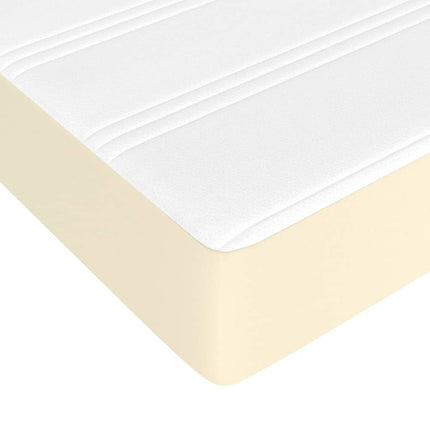 springmadras med pocketfjedre medium 120x200x20 cm kunstlæder creme