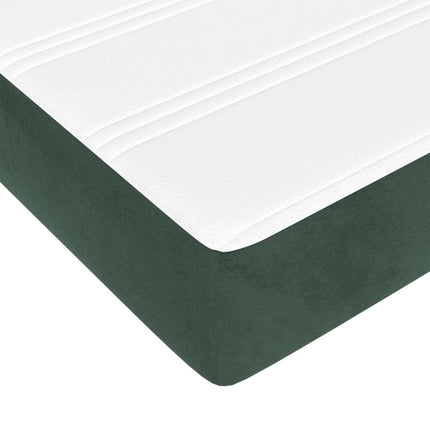 springmadras med pocketfjedre medium 120x200x20 cm fløjl mørkegrøn
