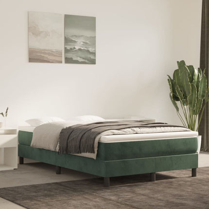 springmadras med pocketfjedre medium 120x200x20 cm fløjl mørkegrøn