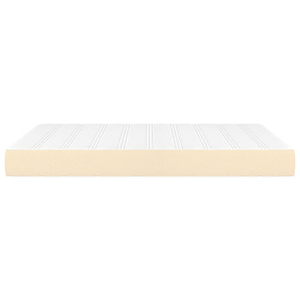 springmadras med pocketfjedre medium 140x190x20 cm stof cremefarvet