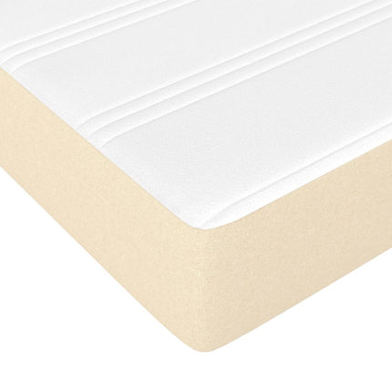 springmadras med pocketfjedre medium 140x190x20 cm stof cremefarvet