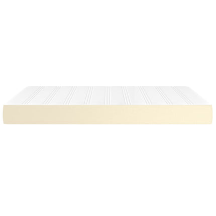 springmadras med pocketfjedre medium 140x190x20 cm kunstlæder creme
