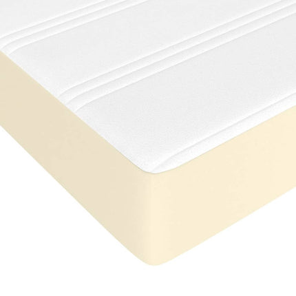 springmadras med pocketfjedre medium 140x190x20 cm kunstlæder creme