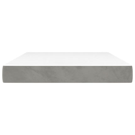 springmadras med pocketfjedre medium 140x190x20 cm fløjl lysegrå