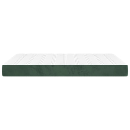 springmadras med pocketfjedre medium 140x190x20 cm fløjl mørkegrøn